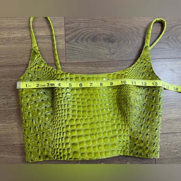Mia Vesper Faux Croc Embossed Crop Top Size XS Made In USA - Picture 6 of 11